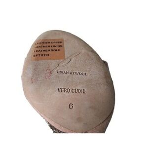 Brian Atwood Pink Suede Chain Fringe Studded Stiletto Sandals Heels Size 6 Italy